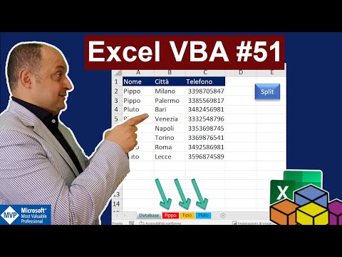 Excel VBA #51 Dividere i records di un database su più fogli con una condizione (Split database)