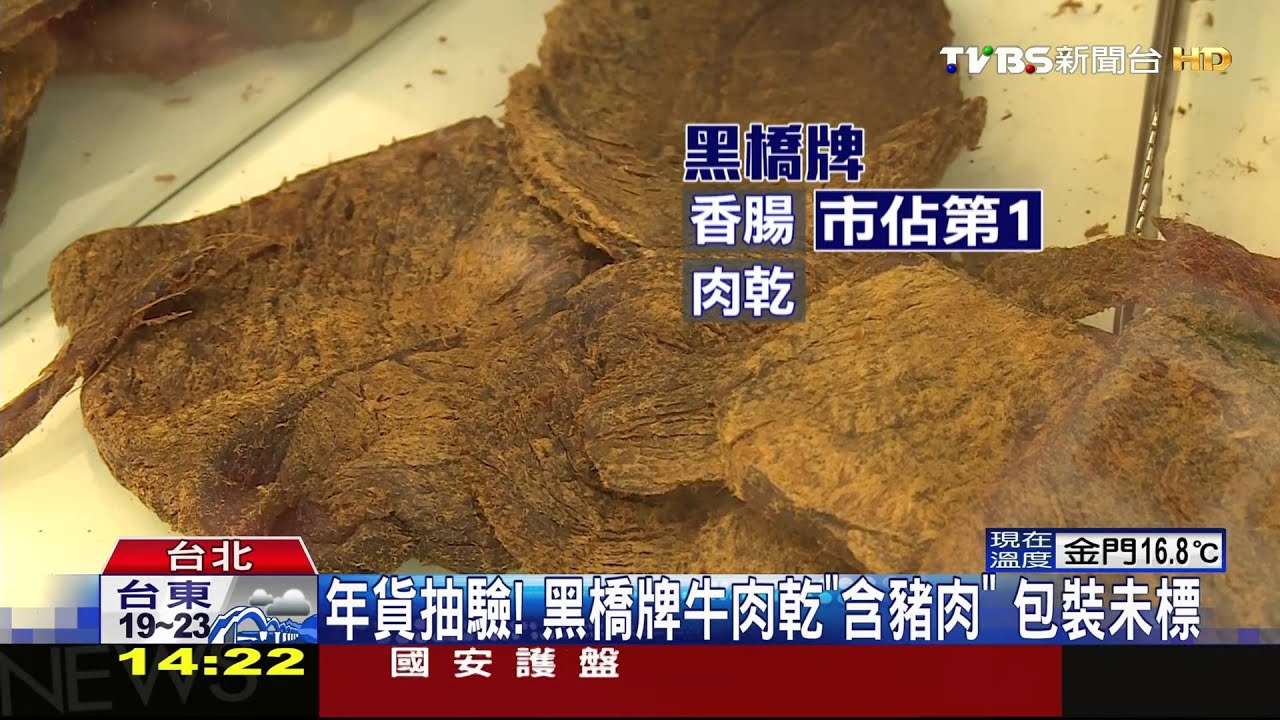 年貨抽驗!黑橋牌牛肉乾「含豬肉」 包裝未標