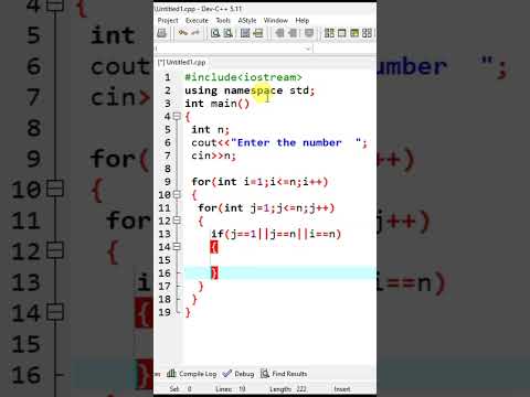 Print U Alphabet Pattern C Program Tutorial 21 C Pattern Code