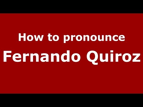 How to pronounce Fernando Quiroz (Spanish/Argentina) - PronounceNames.com