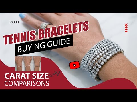 Tennis Bracelet Buying Guide - Diamond Carat comparisons on a hand 1 carat-2, 3,4,5,7,8,10 carat