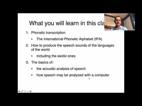 Linguistics 341 - Intro Phonetics - Introduction + Overview