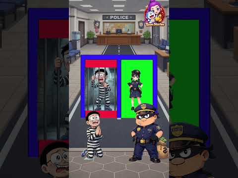 Cô cảnh sát 👮 Shizuka xinh đẹp sẽ bắt🔗 ai?! Nobia hay Chaien ??? 🤔 #shizuka #nobita #chaien #shorts