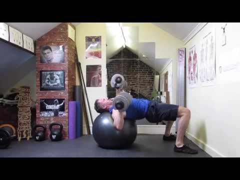 Alternating Dumbbell Chest Press on Swiss Ball Exercise | Coconut Fitness