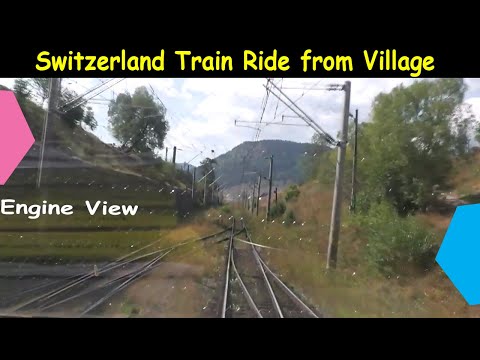 4K CABVIEW - Switzerland Train Ride -102 tunnels -1029m altitude change from Sea to Mountains