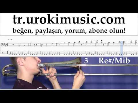 Trombon dersleri Miley Cyrus - Malibu Notalar Eğitim Bölüm#1 um-i723