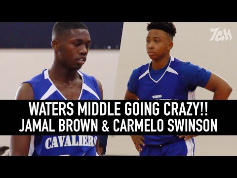7 Dunks in a Middle School Game!! Carmelo Swinson & Jamal Brown GOING OFF!!