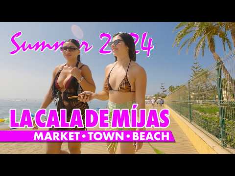 La Cala de Míjas town & beach walk | Summer 2024 | Costa del Sol Spain virtual tour