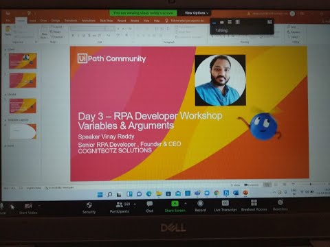 RPA Developer Workshop Day 3 -UiPath Variables, Arguments etc ...