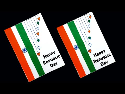 Republic day card, Happy Republic day card making, Republic day card 2026, how to make 26th Jan card