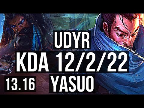 UDYR vs YASUO (TOP) | 12/2/22, 67% winrate, Dominating | KR Diamond | 13.16
