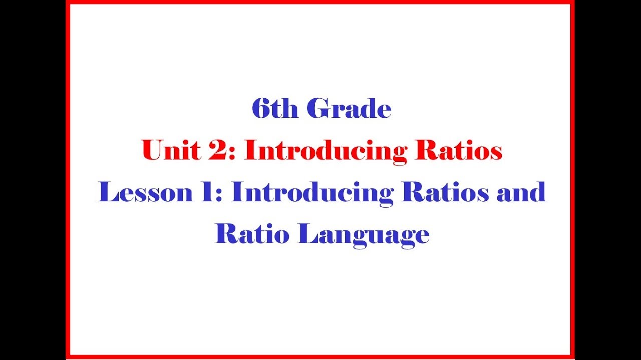 6 2 1 Grade 6 Unit 2 Lesson 1 - Open Up Resources