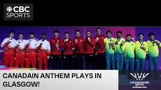 Canada receives gold medals, anthem plays for men's artistic gymnastics team at Commonwealth Games