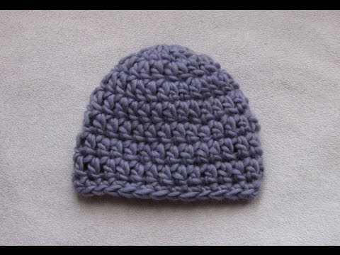 VERY EASY crochet chunky baby hat tutorial - 20 minute baby hat