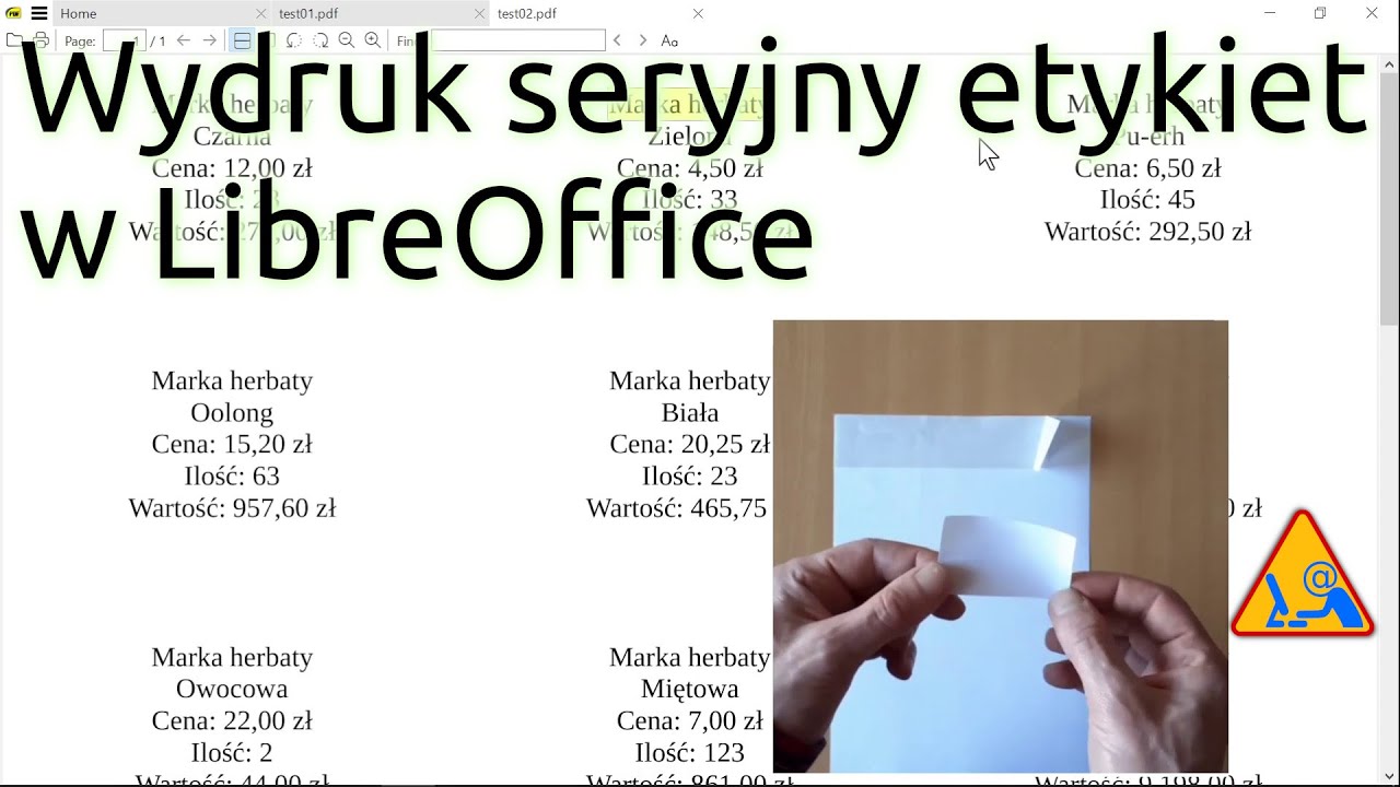 Wydruk seryjny etykiet w LibreOffice