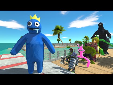 Rainbow Friends Blue vs The Hulk OASIS DEATH RUN - Animal Revolt Battle Simulator