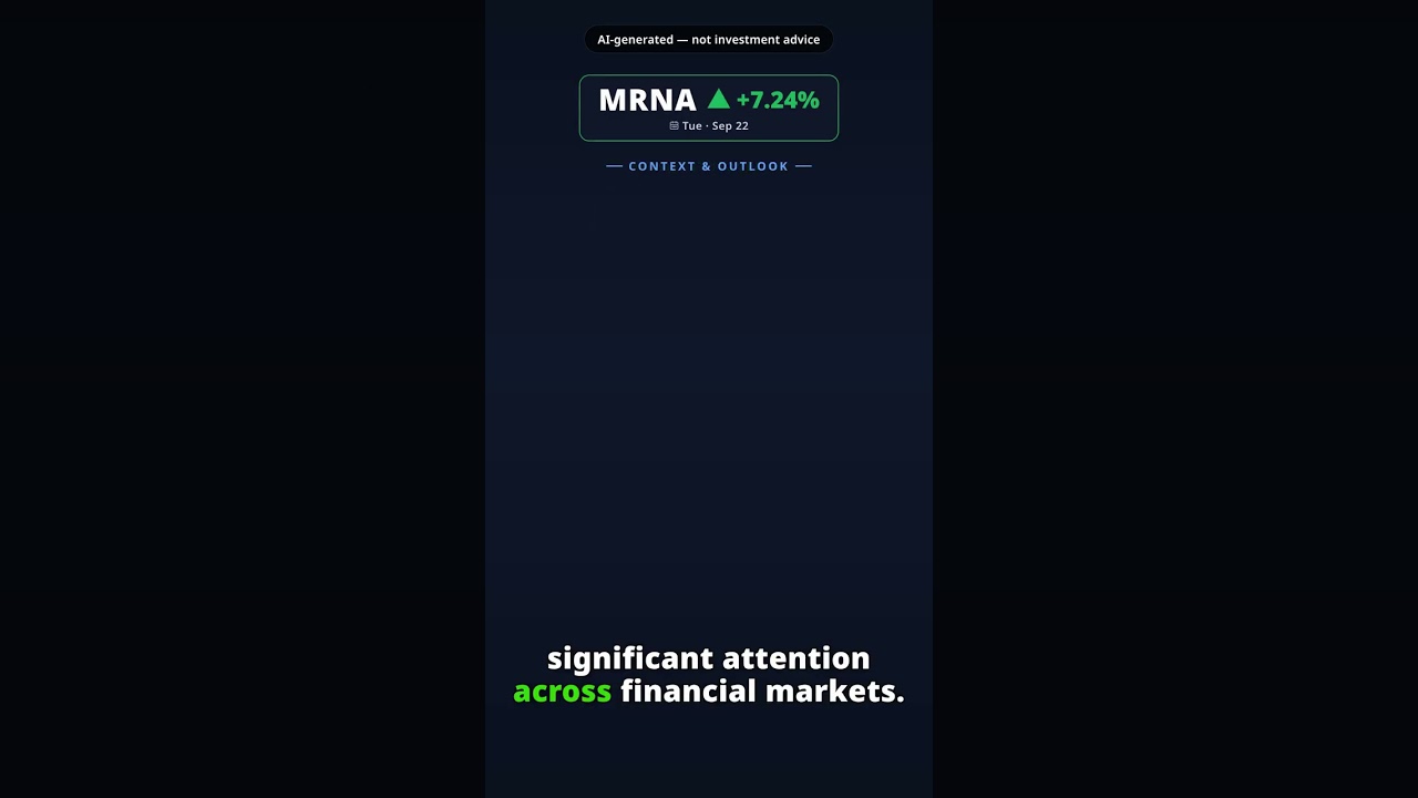 ¿Por qué acelera la acción de Moderna hoy? MRNA +7.24% (22 sep)
