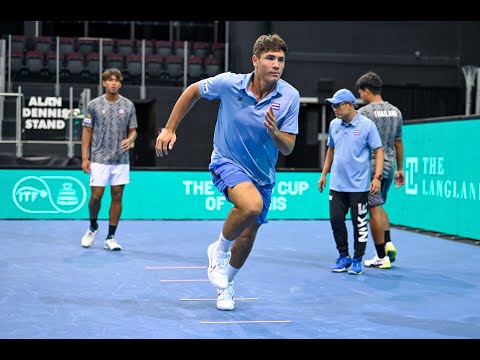 DAVIS CUP 2023 ทีมไทยฝึกซ้อมวันแรกที่นิวซีแลนด์