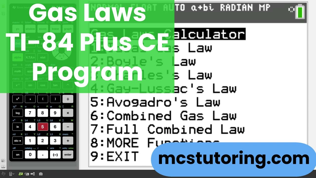 Gas Laws Solver for TI-84 Plus CE — Demo Video