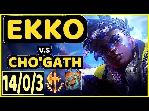FINN (EKKO) vs CHO'GATH - 14/0/3 KDA TOP CHALLENGER GAMEPLAY - EUW