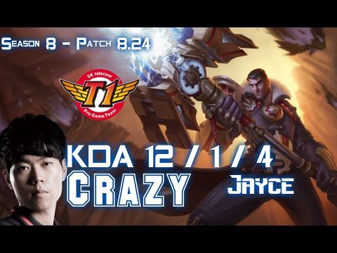 SKT T1 Crazy JAYCE vs AKALI Top - Patch 8.24 KR Ranked