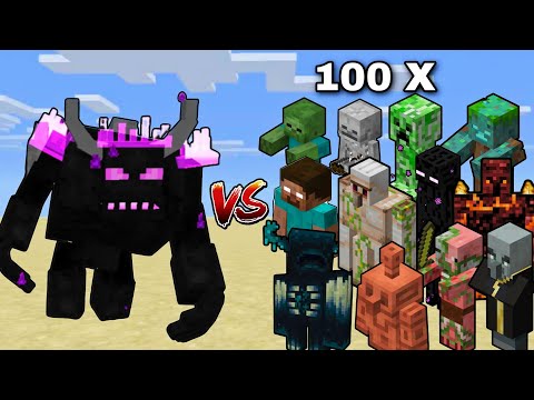 The Ender King vs Every minecraft mob X 100 - minecraft mob battle