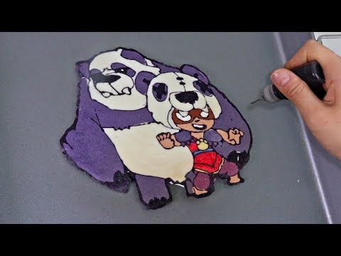 Brawl Stars Pancake art - Panda Nita Fighter character.