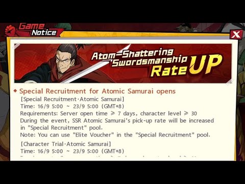 [One Punch Man: The Strongest] Atomic Samurai SSR Rate Up! Worth it?