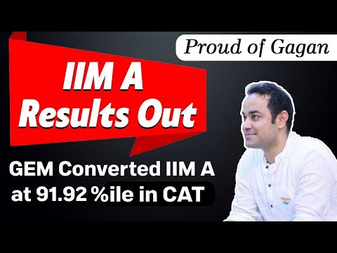 IIM A results at 91.92 Percentile in CAT | FABM Course | GEM IIM Ahmedabad |  Proud of Gagan