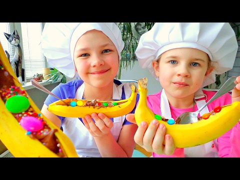 Шоколадно-банановый десерт.  Видео рецепты для детей.
