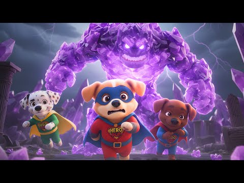 RUN AWAY! 😱 Purple Crystal Monster Attack?! What Happened?! 💎 Hero Pups Cave Rescue