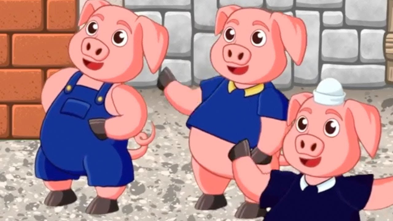 Os três porquinhos e o lobo  .  História Infantil .  Contos infantis