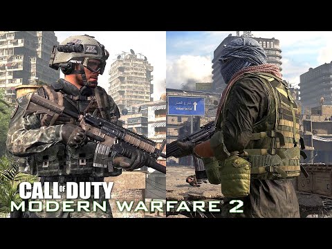US Army Rangers vs OpFor - MODERN WARFARE 2 REMASTERED NPC Wars