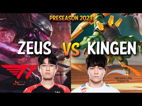 T1 Zeus vs HLE Kingen - FIORA vs RENEKTON Top - KR Ranked