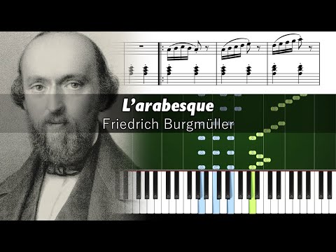 Burgmüller - L’arabesque Op. 100 No. 2 - Piano Tutorial with Sheet Music
