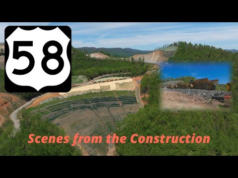 Construction Lover's Leap Mountain April 2025. Patrick County Va. Highway 58 construction footage.