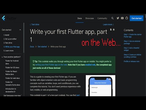 📱 Write your first Flutter app, part 1 --- On The Web
