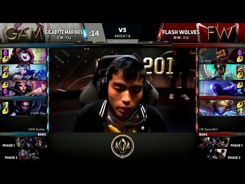GAM vs FW - 2017 MSI Group Stage - GIGABYTE Marines vs Flash Wolves