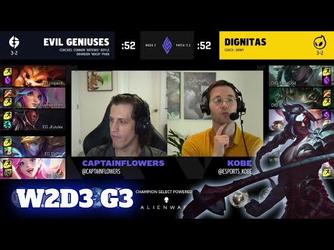 Evil Geniuses vs Dignitas | Week 2 Day 3 S11 LCS Spring 2021 | EG vs DIG W2D3