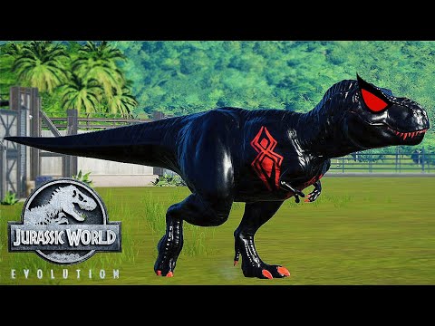 BLACK SPIDERMAN T REX VS VENOM VS IRON MAN VS SUPERMAN - DINOSAURS FIGHT || JURASSIC WORLD EVOLUTION