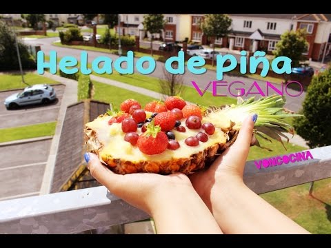 Helado de piña vegano