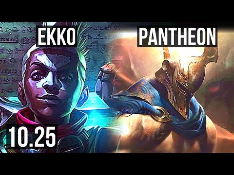 EKKO vs PANTHEON (MID) | 13/1/6, Godlike, 400+ games | KR Diamond | v10.25