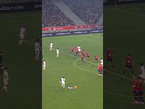 Nuno Insane Freekick Goal vs Lille Today ☄️🇵🇹#PSG #Nunomendes #Ligue1