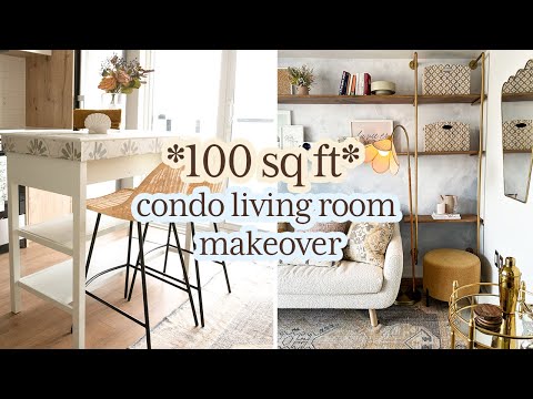 100 Sq Ft TINY Whimsical Living Room Makeover