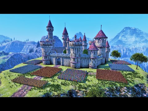 Forces Of EVIL Storm Strategic Castle Guarded By Spartans, Romans, Heavy Knights & Footmen | UEBS