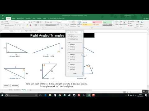 Pythagoras and Trigonometry Generator - TES Maths ROTW 11 (2016/17)