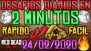Desafíos Diarios RED DEAD ONLINE 24/02/2020 en 2 MINUTOS