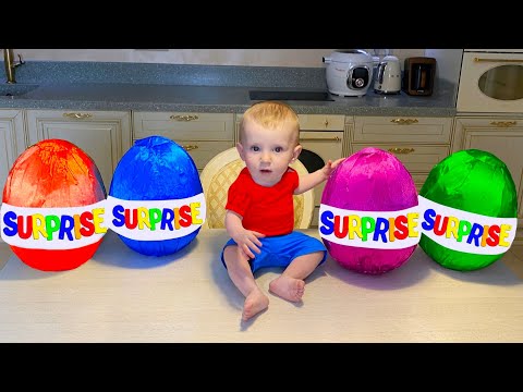 Five Kids Pretend Play Fun with Colored Surprise Children's Videos