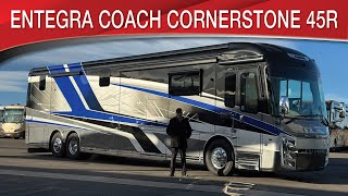 A preview image of the linked video showcasing 2023 Entegra Coach Cornerstone 45R