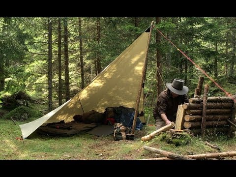 6 DAYS SOLO BUSHCRAFT IN THE WILD - Wild Camping, Outdoor Cooking, Rain Tarp - LONG VERSION